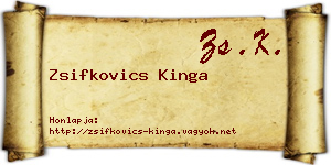 Zsifkovics Kinga névjegykártya